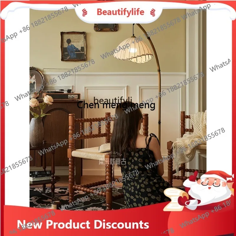 

Угловой стул из цельного дерева во французском стиле ретро, ручной работы, резной подлокотник, обеденный стул, дизайнер 3001