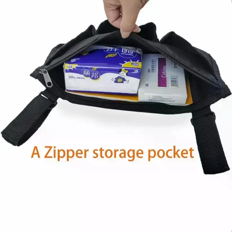 5 Colors Wheelchair Side Organizer Bag Multi Pockets Armrest Storage With Zipper