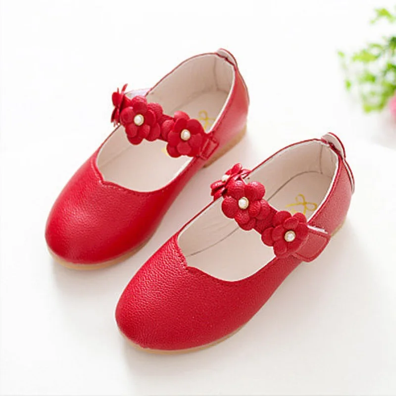 

Kids Fashion Dress Flats Girls Outdoor Casual Walking Comfortable Simple Children's PU Flats Student Dance Performance Shoes