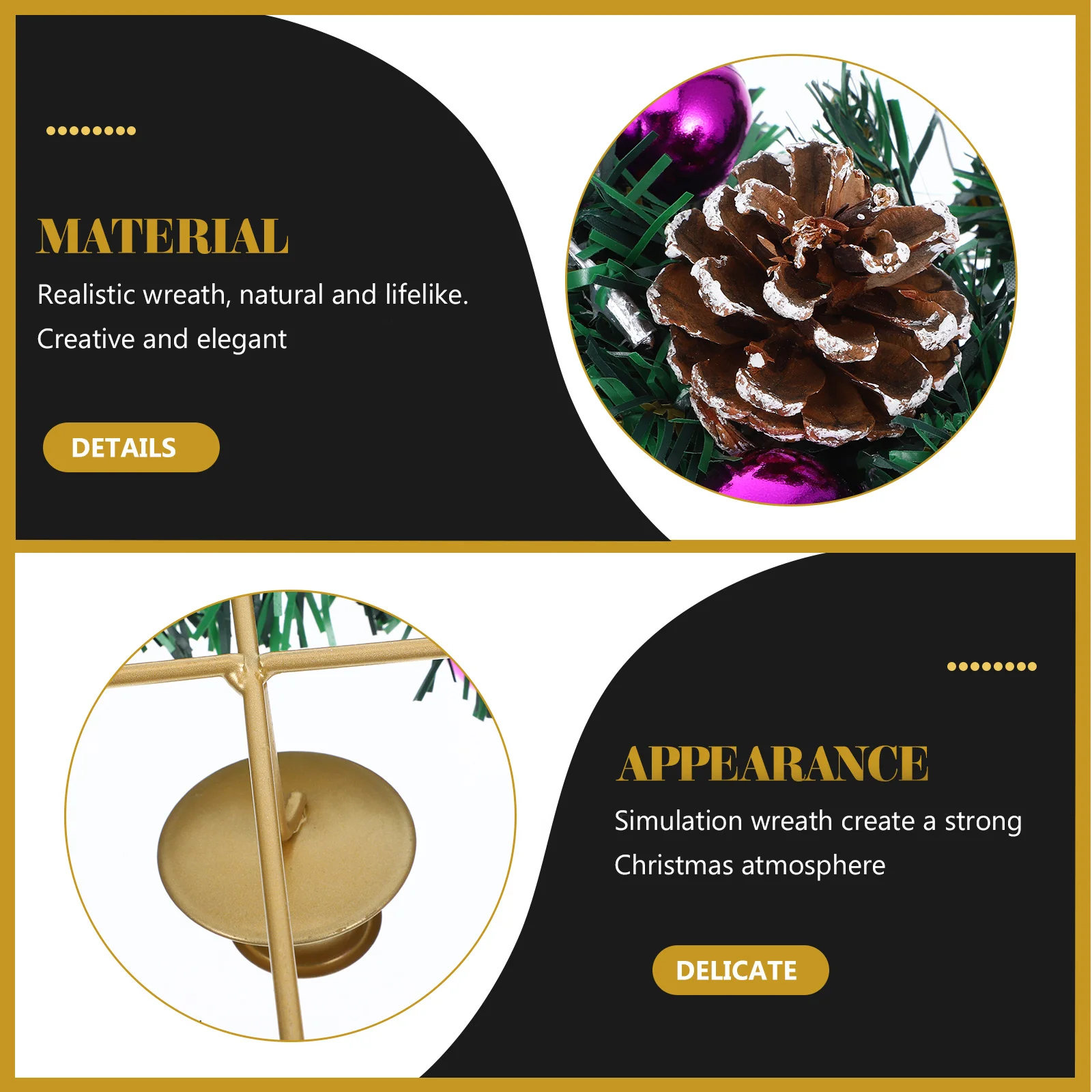 1 قطعة عيد الميلاد مجيء إكليل الشمعدان الأحمر التوت إكليل الشموع حامل مع أشرطة الأرجواني بريق منضدية ديكور لعيد الميلاد