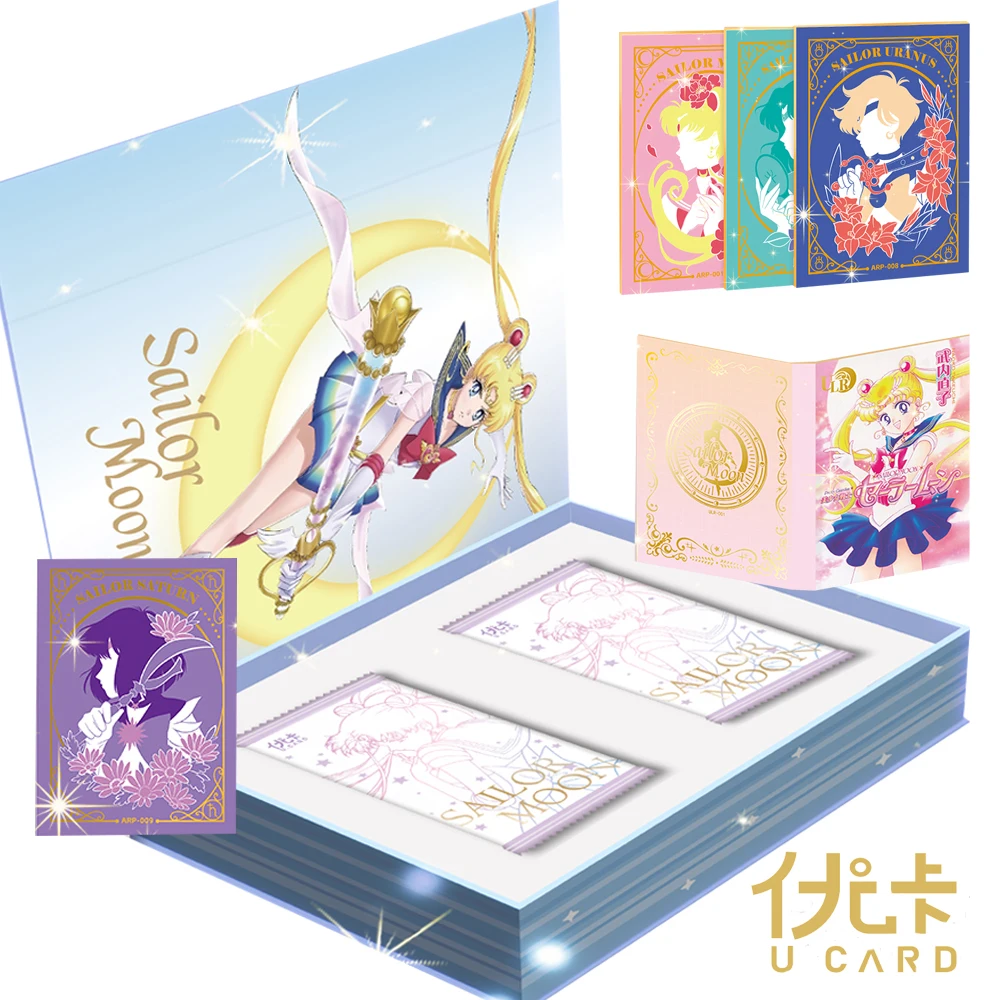 Genuine Sailor Moon Collection Card Magic Themed Anime Characters Usagi Tsukino Lolita Gold Stamp Transparent Card Kid Love Gift