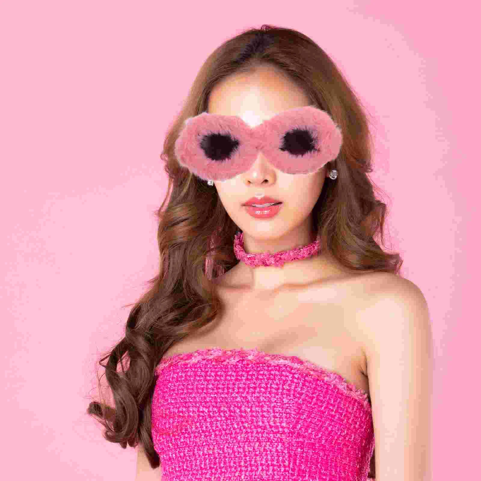 Funny Sunglasses Deocrative Plush Crazy Decorative Funky Costume Accessories Eyewear Props Aesthetic Artificial Lovely