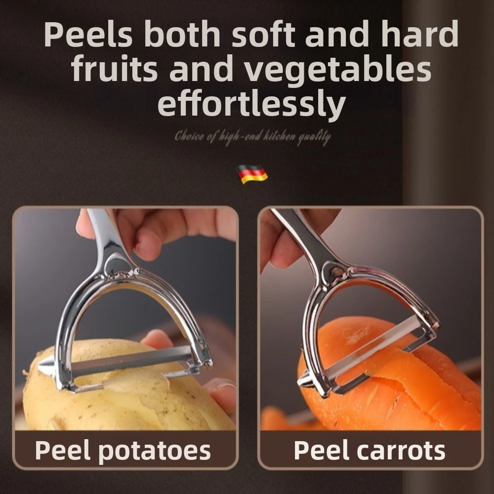 2-in-1 Zinc Alloy Vegetable Peeler Swan Shaped Handle Dual Side Swan Peeler Ergonomic Stainless Steel Fruit Peeler Cooking Use