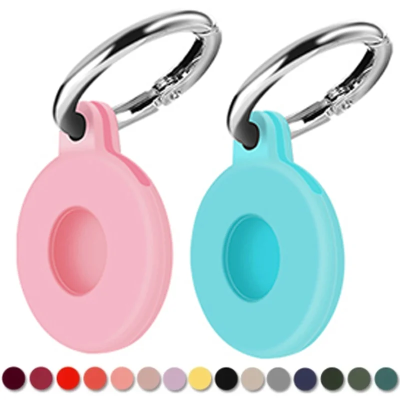 

For Apple Airtag Holder Case Lightweight Anti-Scratch Silicone Shockproof Protective Cover Easy Installation Case With Keychain