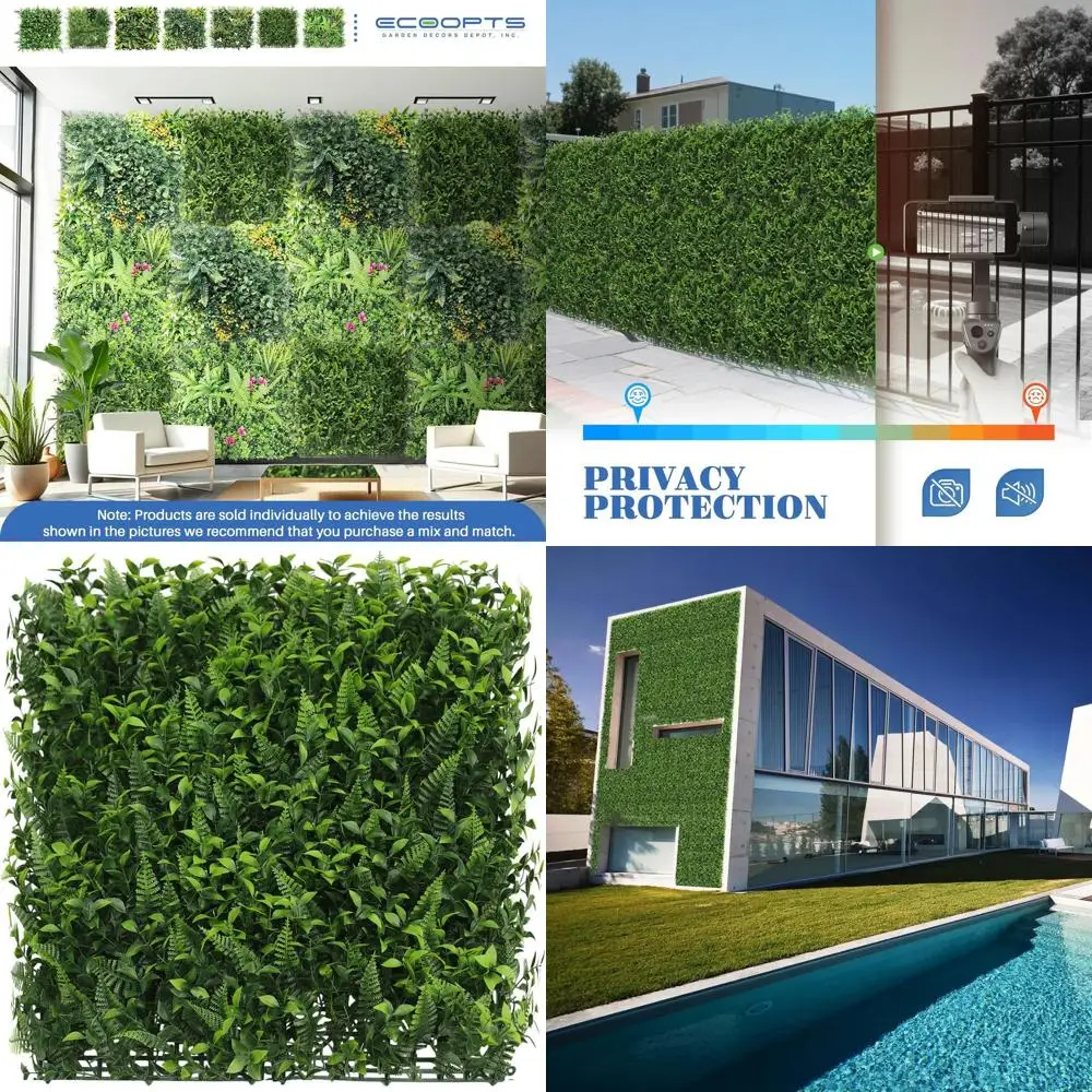 

Искусственные панели из самшита 20x20 см для создания зонирования или живой изгороди, смешанные листья, 13 упаковок