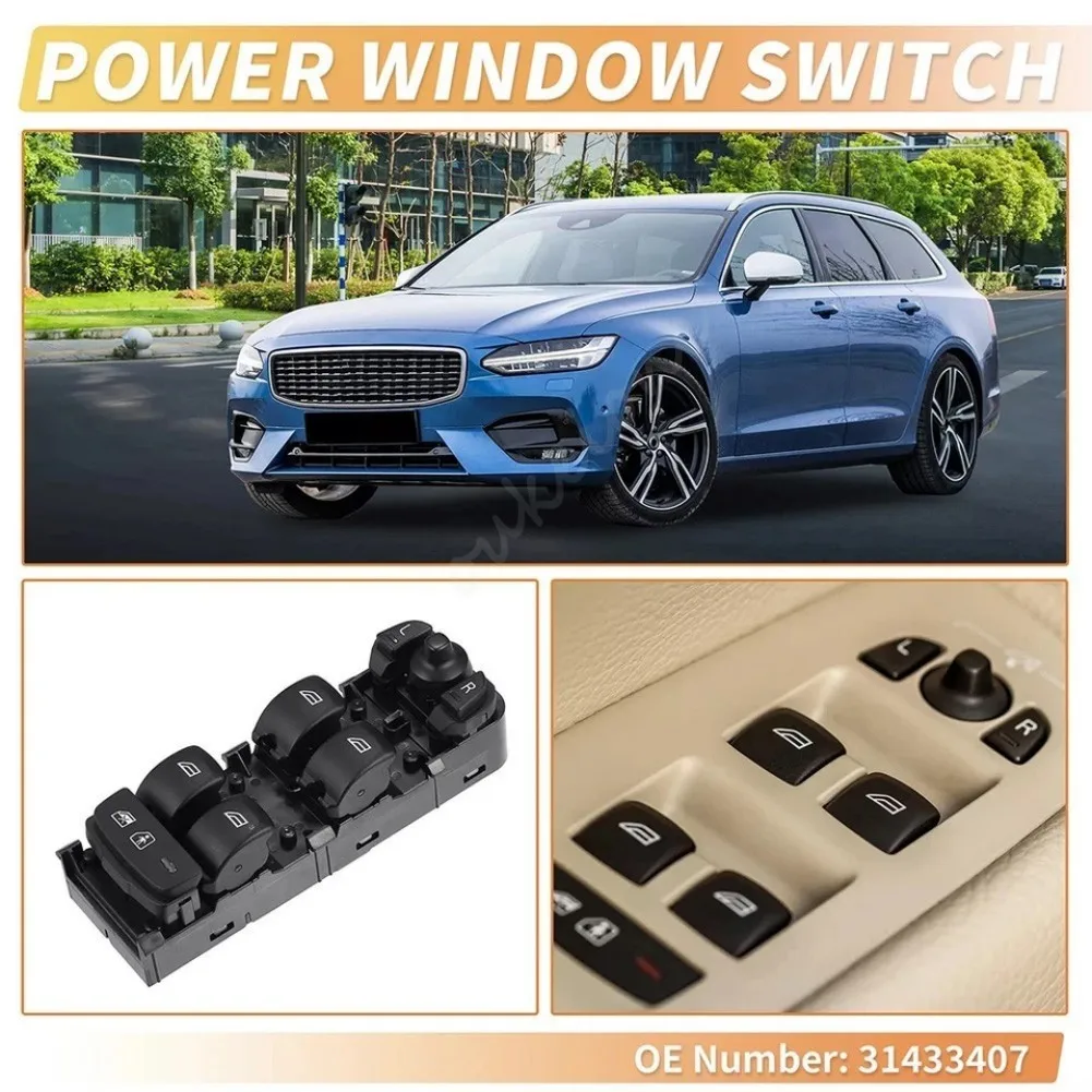 31433407 لفولفو XC90 XC60 V90 V60 S60 S90 الجبهة اليسرى ماستر سائق الجانب رافع الطاقة الكهربائية نافذة التبديل زر قطع غيار السيارات