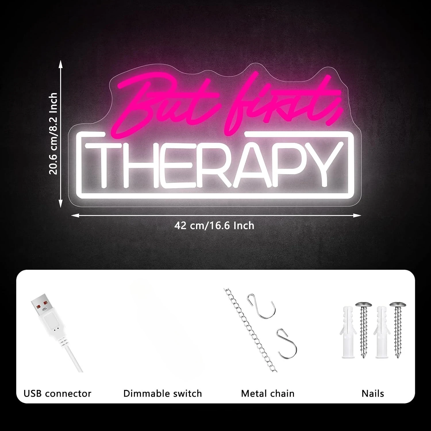 셀프 케어, 하지만 먼저 테라피, 네온사인 USB 전원 - Spa Wellness And Beauty 리뷰 및 가격