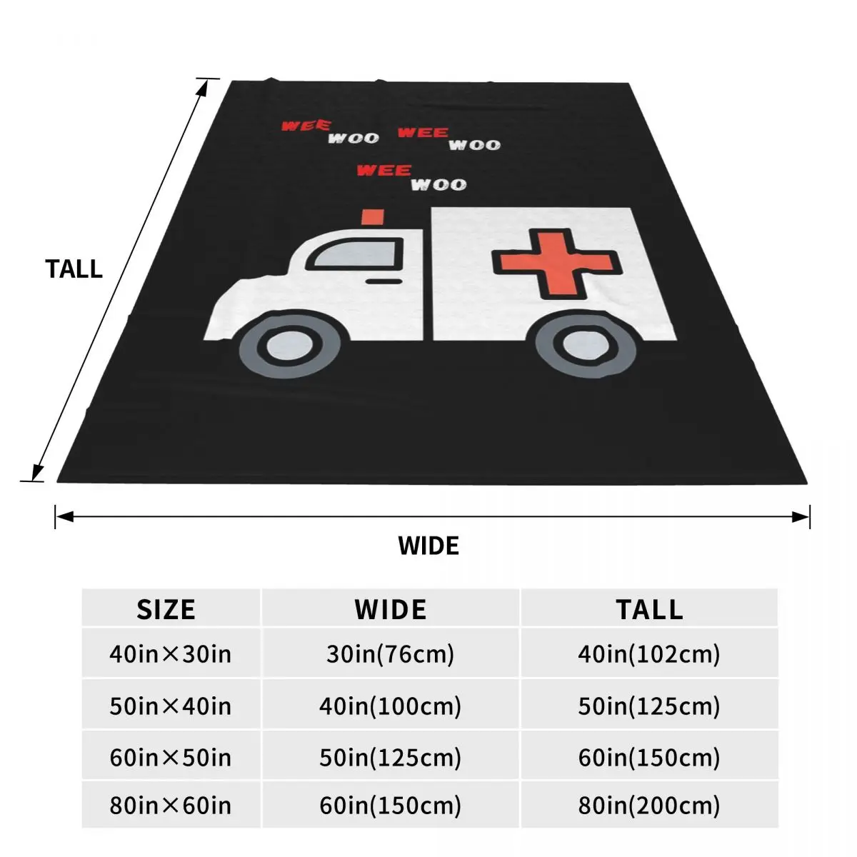 Paramedic Ambulance Wee Woo Print Blanket Flannel Sofa Throw Blanket Warm for Couch Bedding Throws Bedspread Quilt
