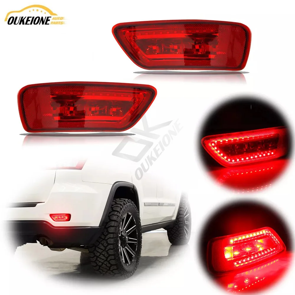 For Jeep Grand Cherokee Compass Dodge Journey 2011-2016 Red Rear Bumper Reflector Fog Brake Light 57010716AC 57010717AC