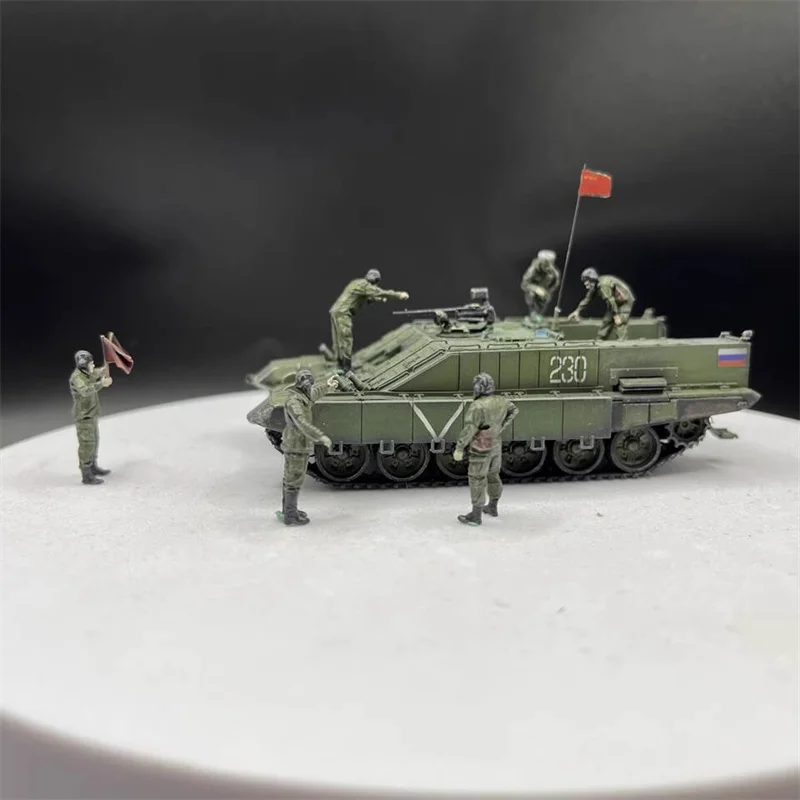 1:72 Modello Dipinto 6 Pezzi Carro Armato Russo Corpo di Riparazione Veicolo Action Figure Pessoale di Ingegneria Soldati Scena Accessorio