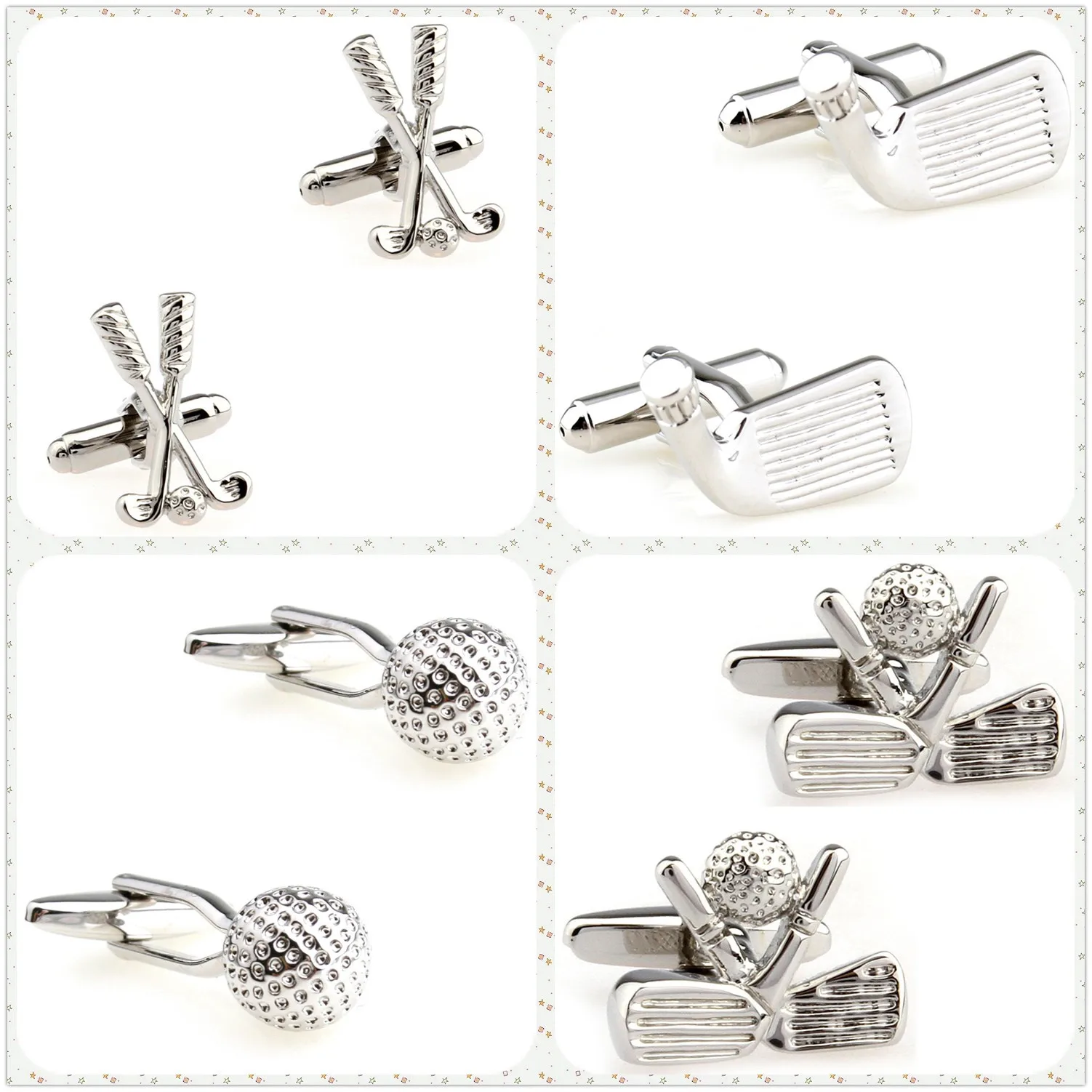 4 أنماط TZG أزرار أكمام رياضية للرجال أزرار أكمام جولف 1 زوج الشركة المصنعة