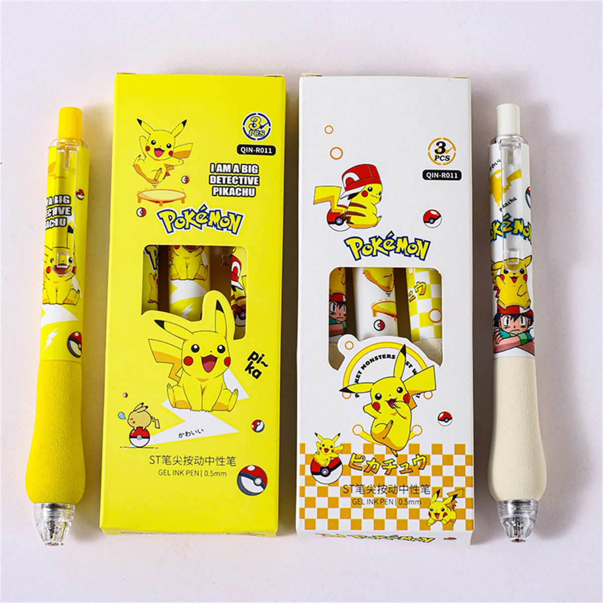 Pokemon New Pikachu Press Pen High Appearance Black Signature Water Pen ST Quick Drying Cartoon Neutral Pen Sponge Sheath Pressu