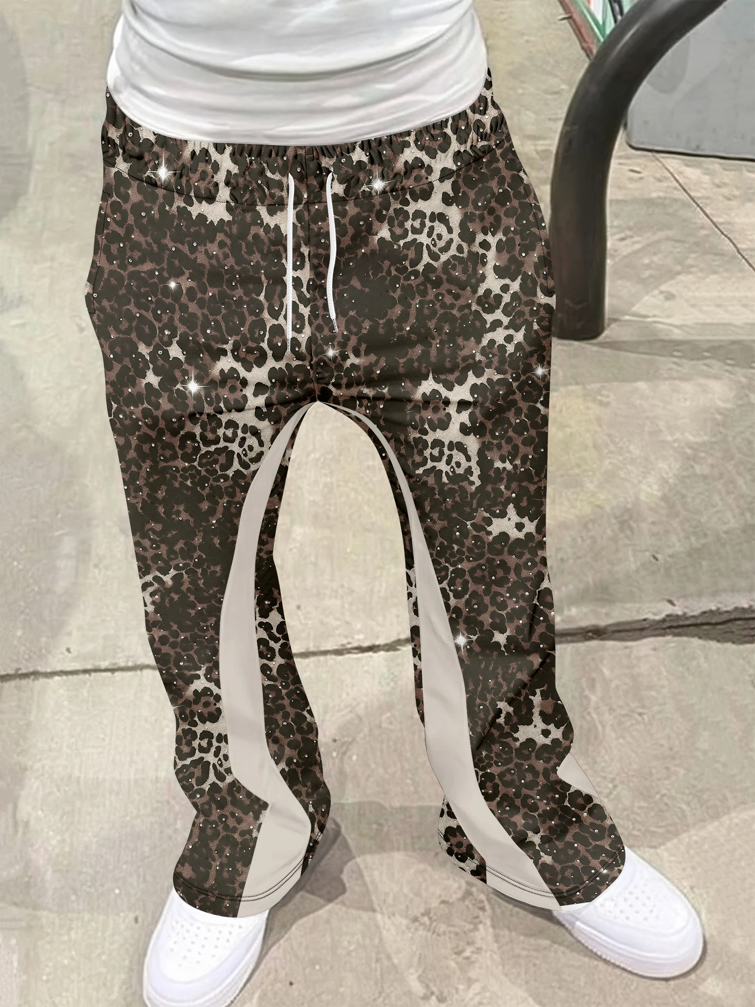 Y2k Schlaghose für Männer, Lose 3D-Druck-Hose, Lässige Jogginghose, Mittlere Taille, Sportliche Damenkleidung, Streetwear, Hip-Hop, Vintage-Hose – Detail 10