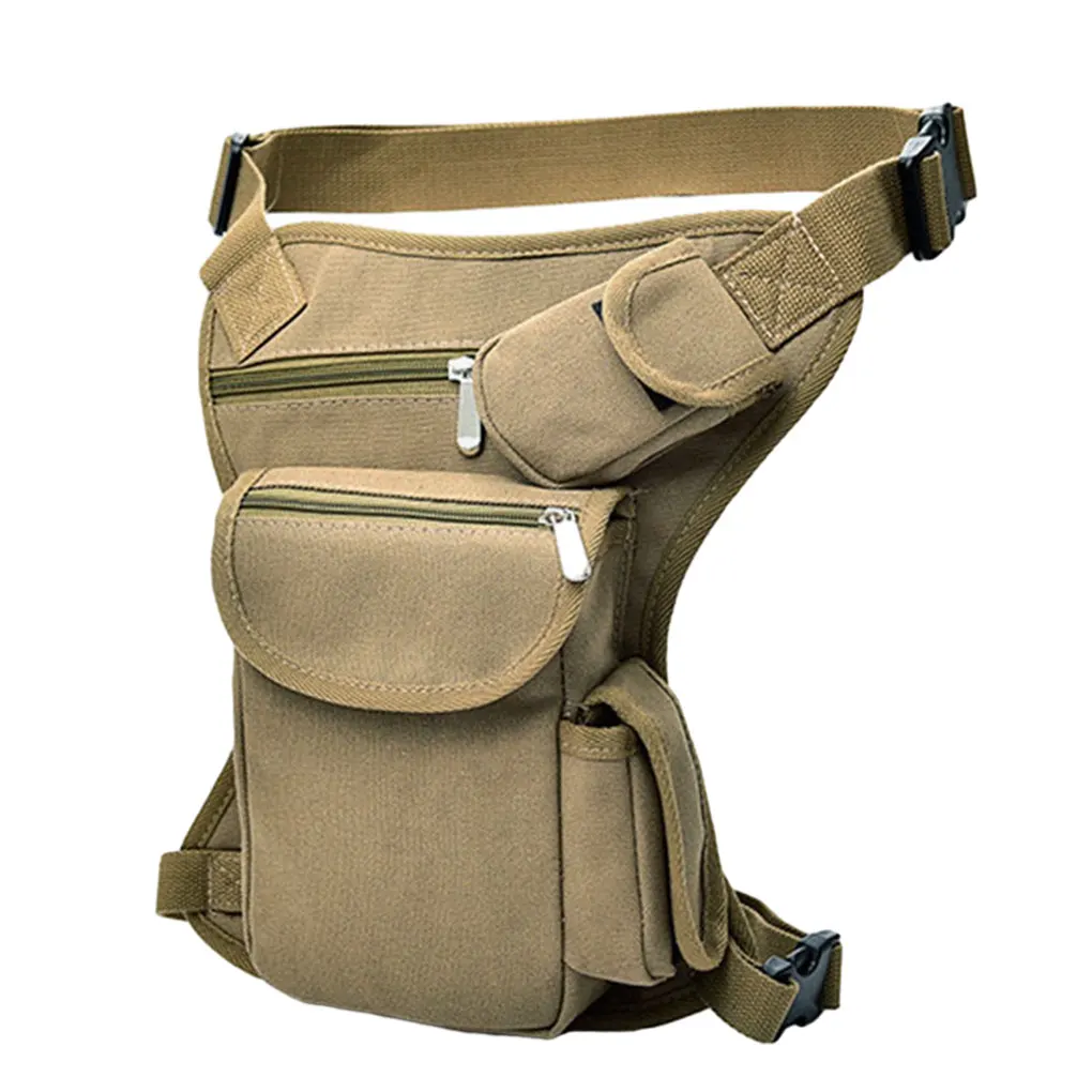 

Men Tactical Waist Pack Canvas Hiking Water Bottle Phone Pouch Outdoor Sports Hunting Climbing Camping Multifunctional Leg Bag