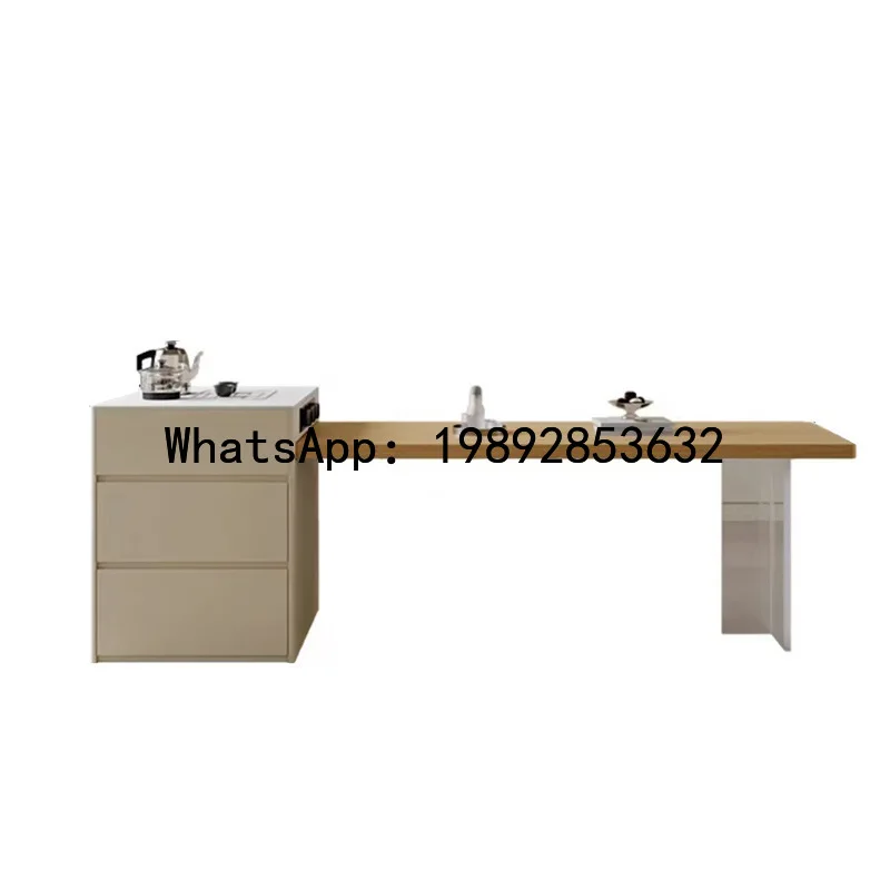 

B1 Rock Slab Tea Table and Chair Set Office Tea Table Integrated Home Small Apartment Tea Drinking Dining Table
