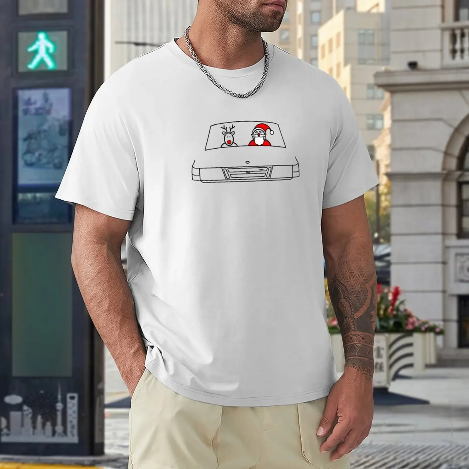 Saab 900 Turbo classic car Christmas special edition T-Shirt man clothes plain t-shirt men workout shirt