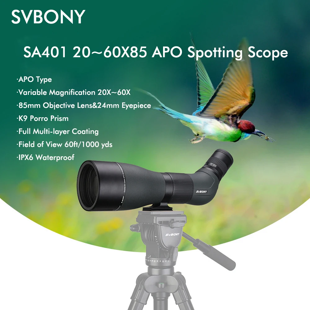 可変倍率 20X-40X-60X85 APO プロフェッショナルスポッティングスコープ単眼望遠鏡三脚付きバードウォッチング用