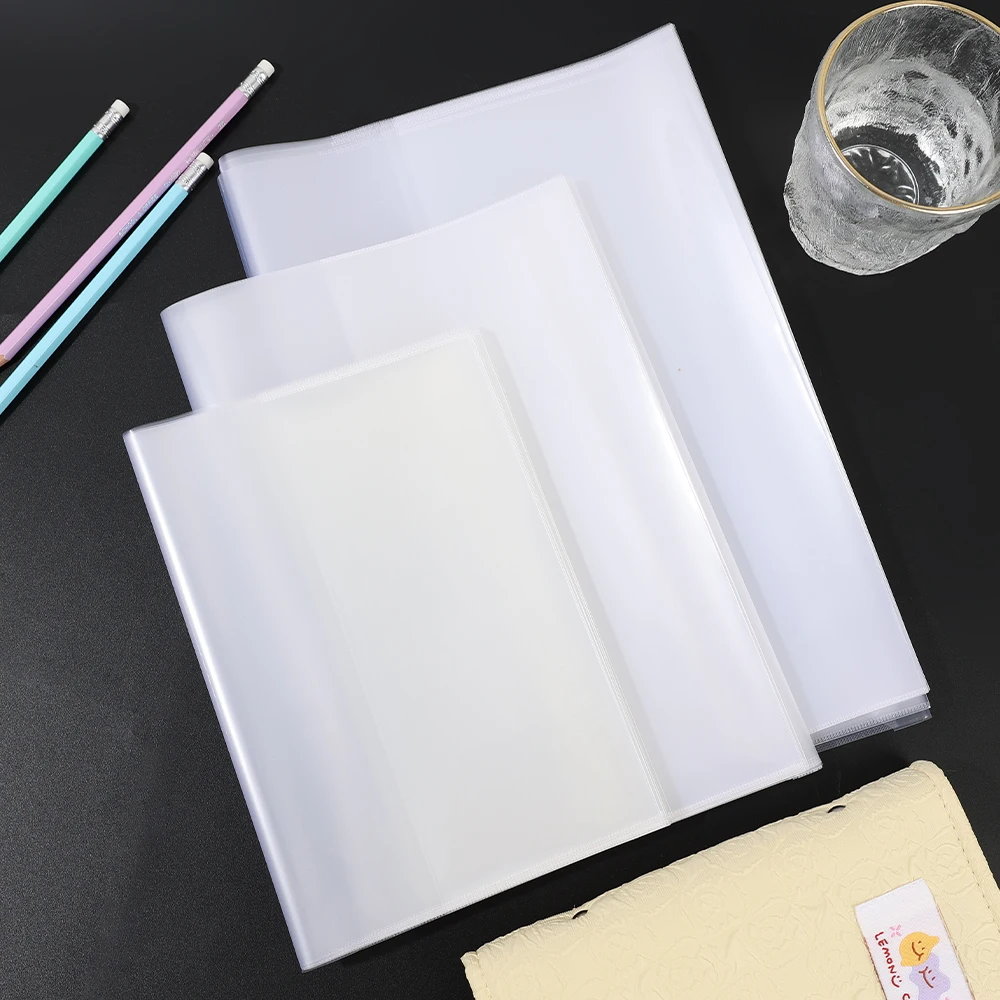 22K/16K/A4 Transparent Waterproof Plastic Book Sleeve Notebook Protector Book Cover for School Office Notebook Wrapping Supplies