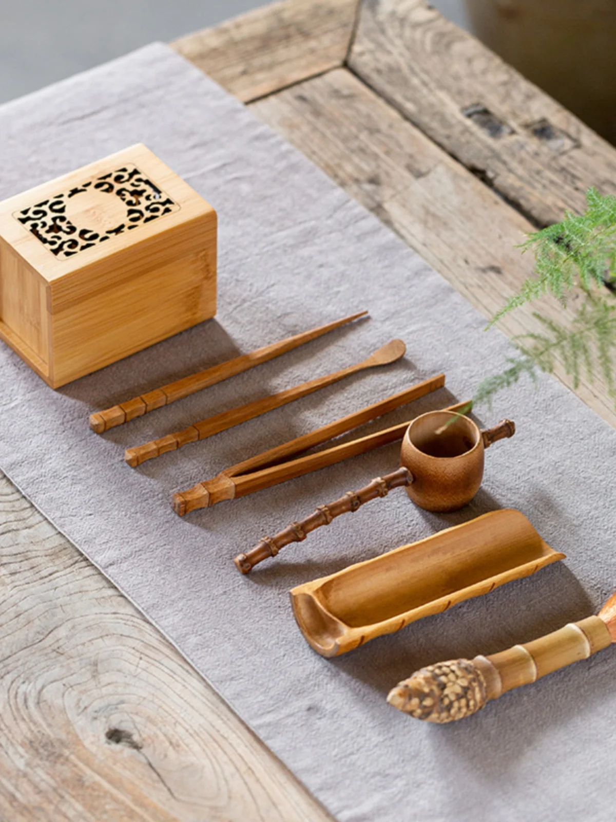 Tea Ceremony Six Gentlemen Suit Bamboo Knife Needle Spoon Leaking Kung Fu Accessories Art Bubble