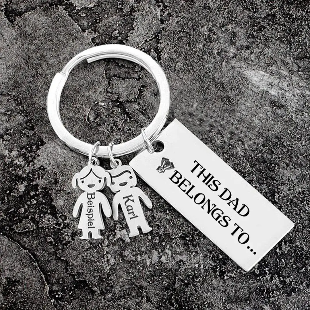 

Personalised 2 Children's Name Keyring-To My Dad-Gift Box Gift Card Set