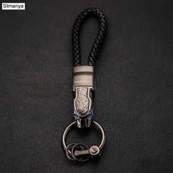 Honest New High quality Metal Key Chain Women Men Knitting leather rope business Car Key Ring Best Gift jewelry K1572