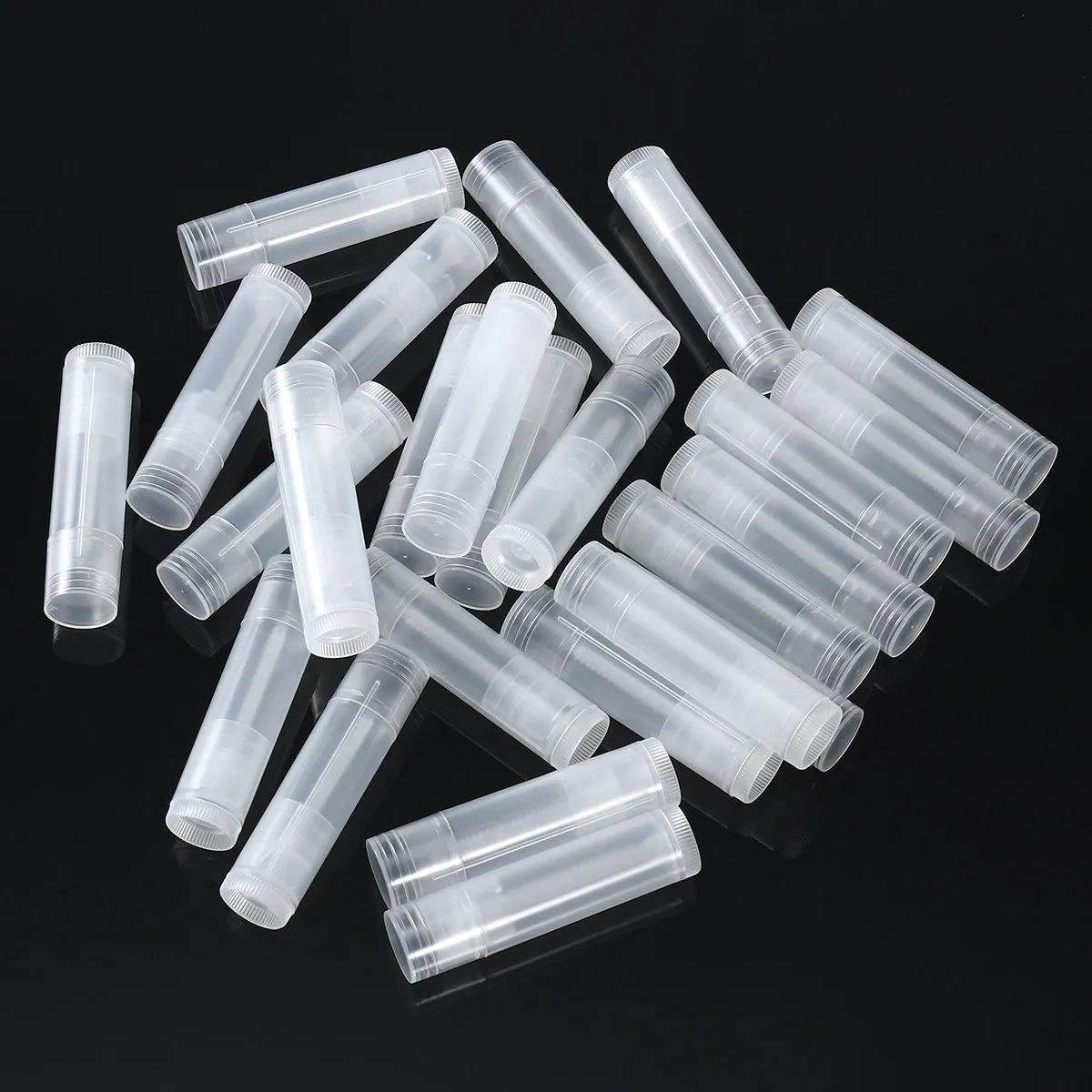 25Pcs Empty Lip Container Tubes 5.5ml Clear Cap Perfect for Lip Balm Lipstick Gloss Crafting Visibility Remaining