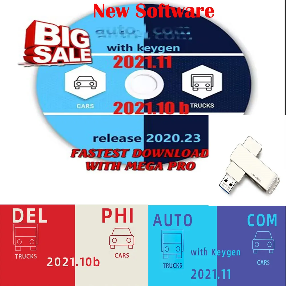 Latest With keygen Delphis 2021.10 Auto+2020.23 COM Autocoms 2021.11 ds150e cdp software Orpdc support 2021 year model car truck