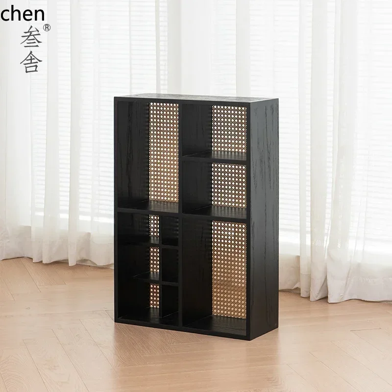 DSA  Red Oak Solid Wood Black Modern Simple Wabi Sabi Wind Duobao Tea Set Tea Shelf