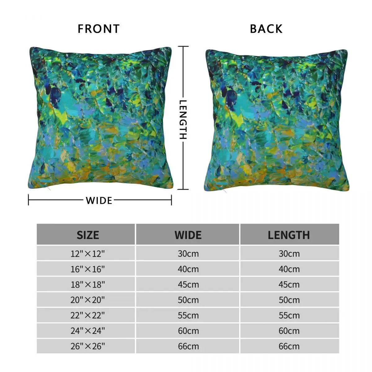 Beauty Beneath The Surface Teal Square Pillowcase Polyester Linen Velvet Creative Zip Decorative Throw Pillow Case Cushion Cover