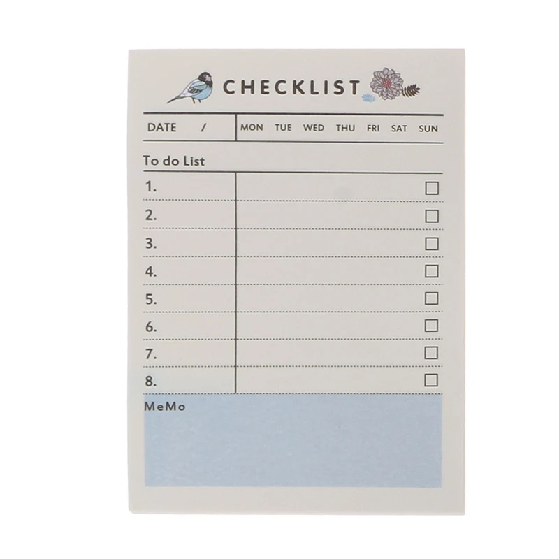 Sticky Note Pad Small Check-list Note Papers Self-adhesive To-do-list Pad Reminder on TV Fridge Computer Laptop Notebook