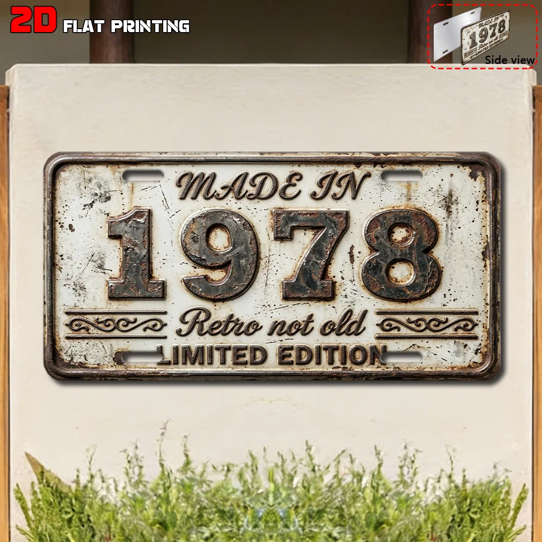 2D Flat, 1pc 1978 Limited Edition Vintage Sign Suitable for Home, Garage, Cave Wall Decor - Retro 15.24cm x 30.48cm Suitable