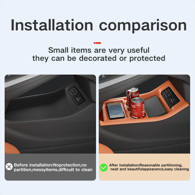 2025 For XPENG G9 Silicone Central Control Below Storage Box Central Control Organizer Mat Car Interior Accessories
