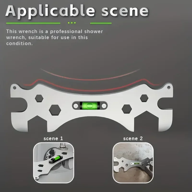 1/2 قطعة العالمي الفولاذ المقاوم للصدأ سداسية وجع منحني مستوى القدم حاكم لتثبيت التسرب الأنابيب تركيب صيانة الحمام #3