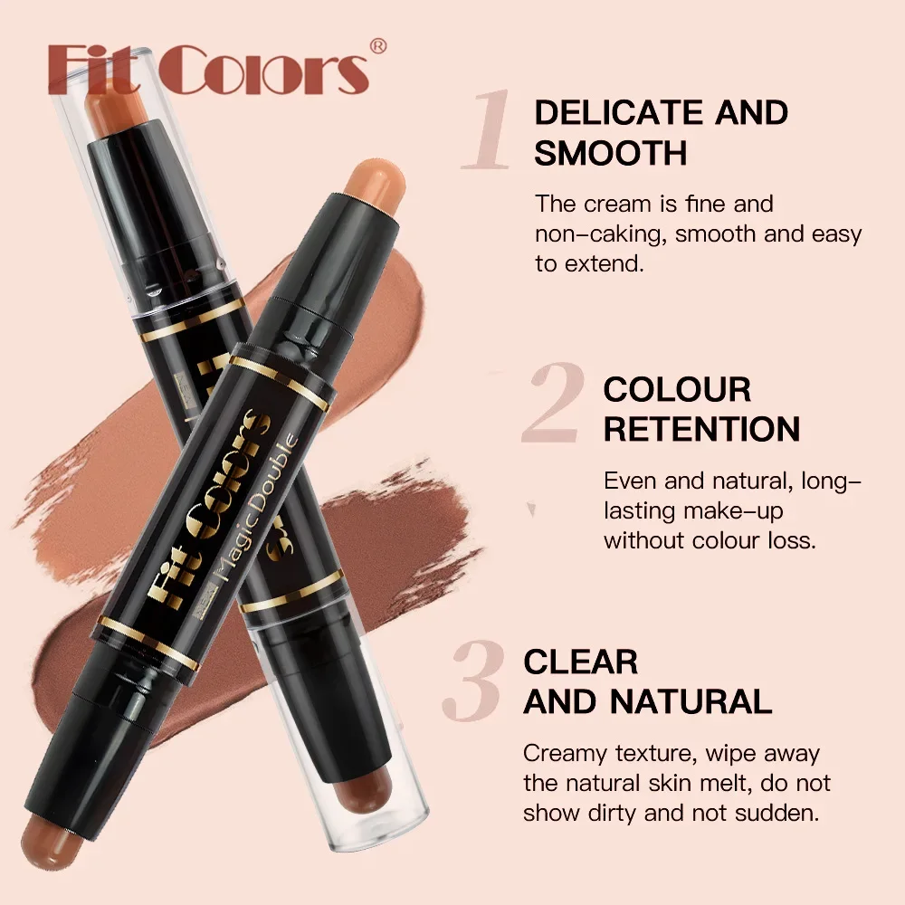 Double Sided Concealer Stick Smooth Skin Natural Long Lasting Color Rendering Multifunctional Contour Highlight Stick Cosmetics