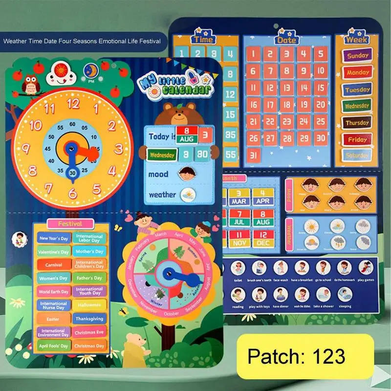 Calendar And Clock For Kids Educational Toddler Calendar Learning For Home Kids Calendar Learning Early Education Learning