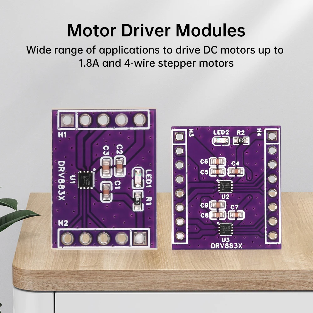 H-Bridge Stepper Motor Driver Board, One Way, Two Way, DC, Módulo Driver, Construído em várias proteções, 1.8A, DRV8837