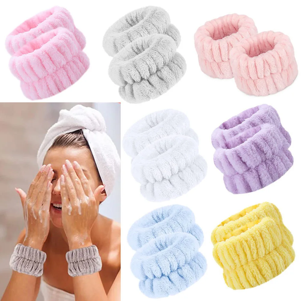 Wristband for Yoga Washing Face Soft Flannel Wrist Strap Reusable Makeup Towel Wrist Velvet Towel Girls Elastic Face Wash