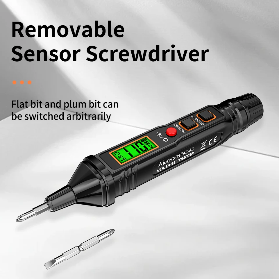 Aicevoos Voltage Tester Pen,Induced Electric Pen,Voltage Detector,AC Voltage 12-300V,Breakpoint Finder,Electrician Tool