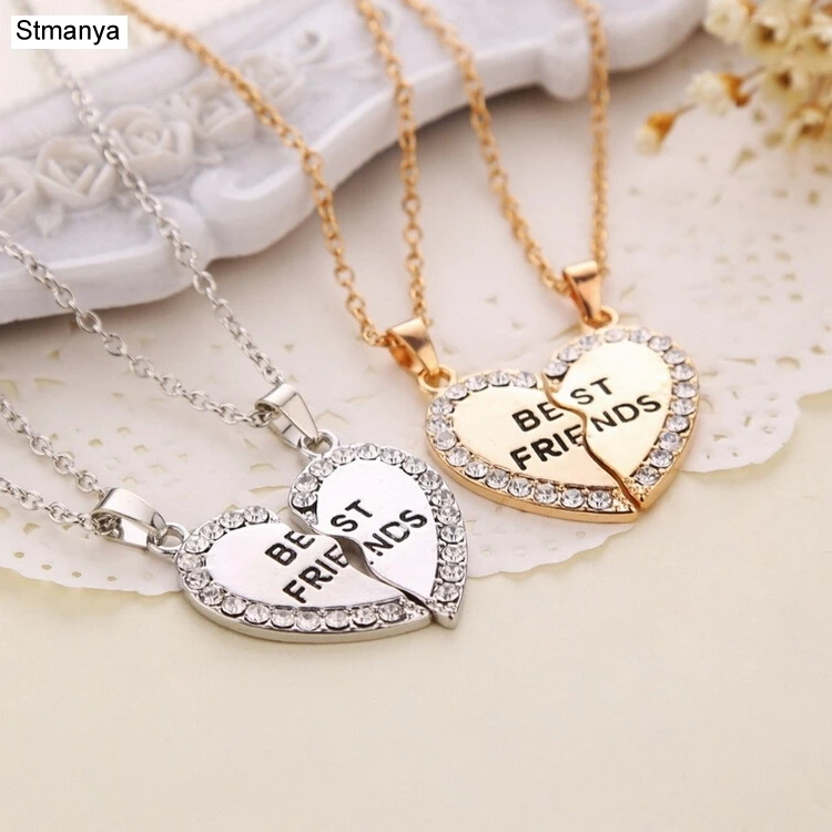 Heart Necklace- Friend Forever Series 2 color  Pendant Necklace Share With Your Friend Fine Gift #19085