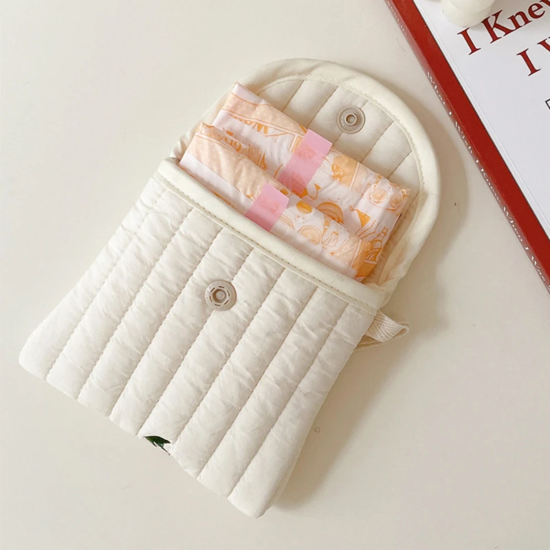 Cherry Girls Diaper Sanitary Napkin Storage Bag, Sanitary Pads Package Bags Coin Purse Jewelry Organizer Credit Card Pouch Case image 3