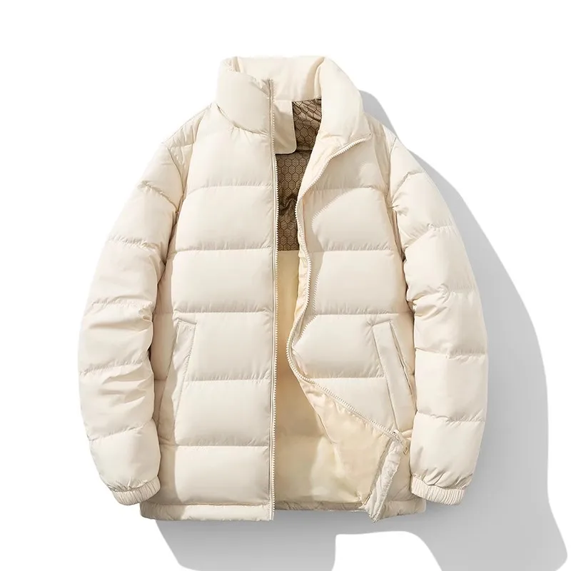 Graphene Self-Heating down Jacket Unisex Solid Windproof Puffer Jacket Stand Collar Classical Warm Jacket Winter Outdoor