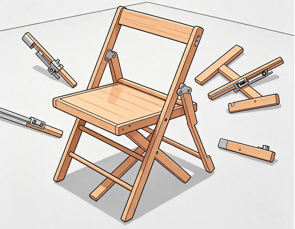 Folding Chair Fall Apart Magic Trick Mind Control Collapsing Chair Stage Magic Props Comedy Illusions Magician Professional Fun
