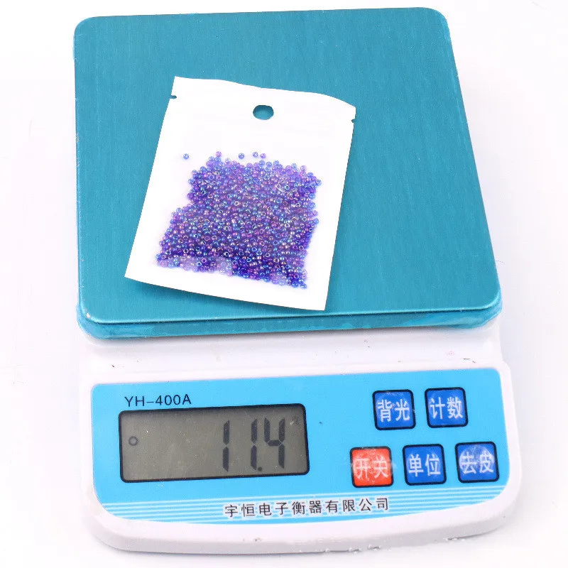 Multi-Size 1.5-4mm Glass Rice Beads Magic Color Transparent Imitation Nissan Color Scattered Beads DIY Beaded Tassel Accessories
