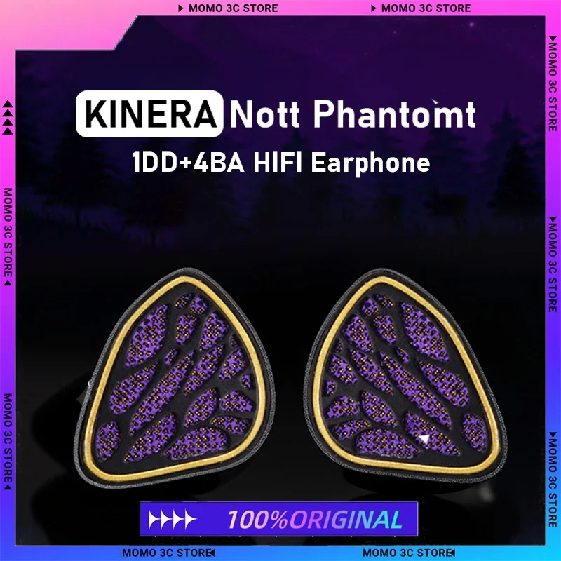 

KINERA Nott Phantomt 1DD+4BA Hybrid Iron HIFI Headphones In-Ear Earbuds