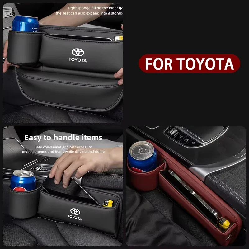 

1 шт., сумка для хранения автомобильного сиденья из искусственной кожи, многофункциональный органайзер для Toyota Gazoo Racing Corolla Crown Yaris Chr Auris Rav4