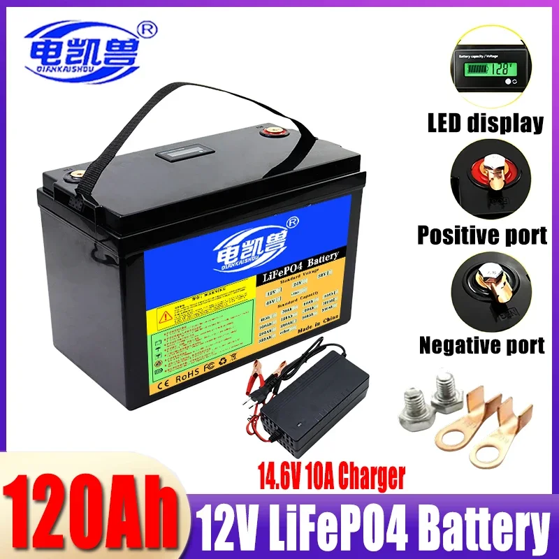 24V 12V 100Ah 200Ah 300Ah 320Ah LiFePo4 battery with built-in BM, suitable for outdoor camping golf cart solar energy storage