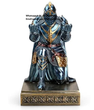 Elegant Metal Decoration Hand Made Medieval Knight Bronze Statue