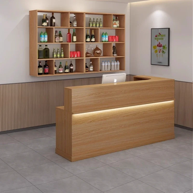 

Furniture Business Cashier Counter Desk Table Aesthetics Wine Cabinet Integrated Front Small Corner Hotel Commercial Bar
