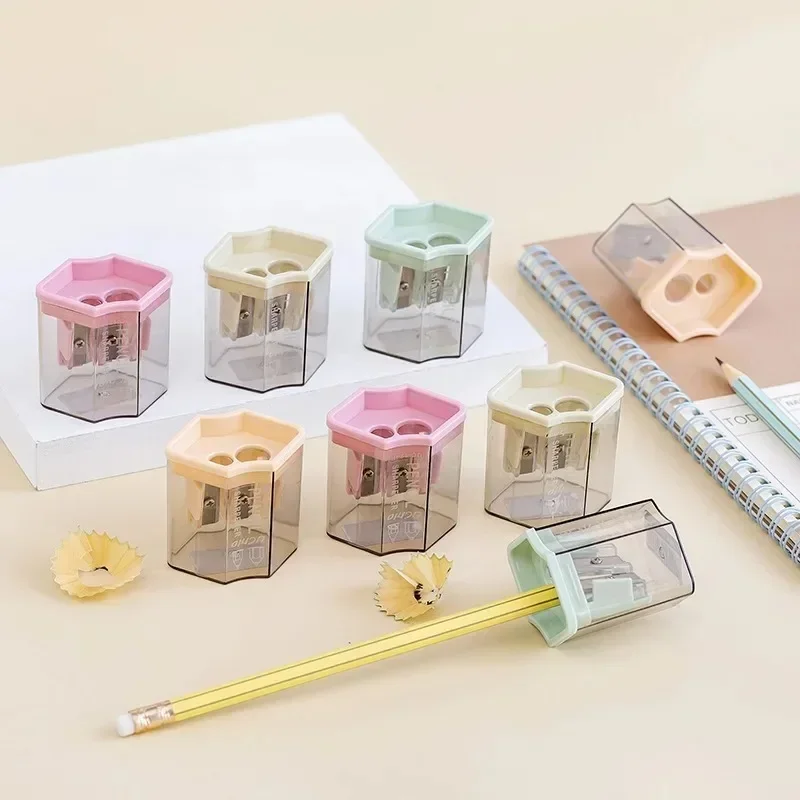 1-8 Piece Lytwtw's School Supplies Cute Morandi Color Geometry Sharpener for Pencil Office Creative Stationery Item