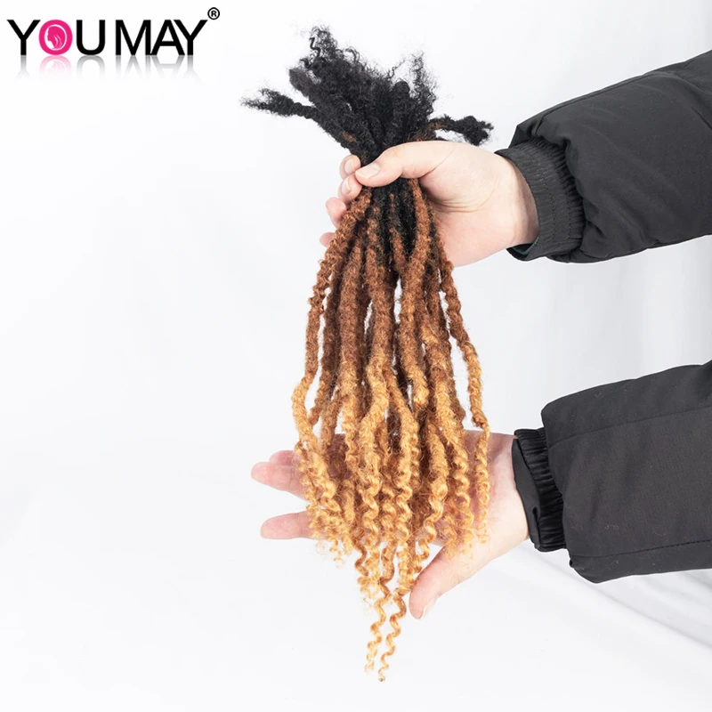 New Fum Dreadloc 1b/30/27 Ombre Color Dread Lock Braiding Hair Crochet Braiding Hair Real Human Hair Braids For Black Youmay